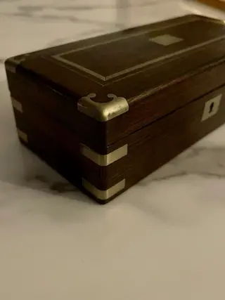 Doos (1) - Mahonie, Messing - 19e eeuw