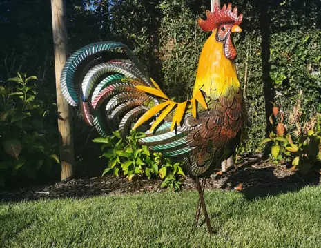 Zeer grote sculptuur van een haan, 85 cm. hoog - metaal - Recent