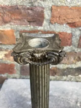 stel antiek tinnen empire kandelaars (2) - Empire - Tin - 19e eeuw