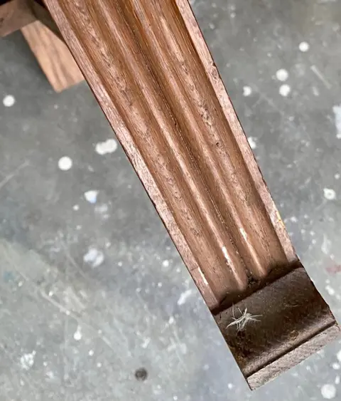 Gestoffeerde massief houten stoelen (6) - Massief hout en fluweel - Eerste helft 20e eeuw