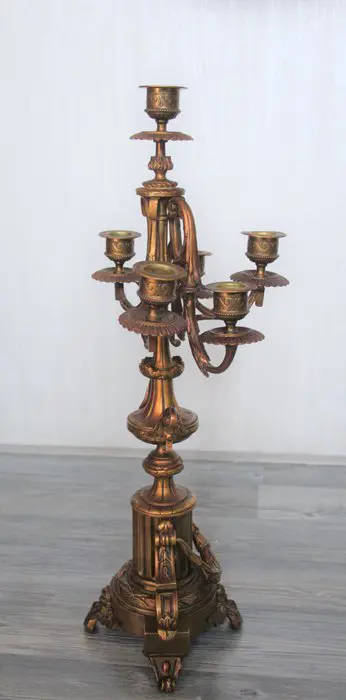 Candelabrum, Altaarkandelaars - Brons (verguld) - 19e eeuw