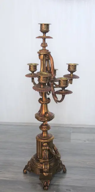 Candelabrum, Altaarkandelaars - Brons (verguld) - 19e eeuw
