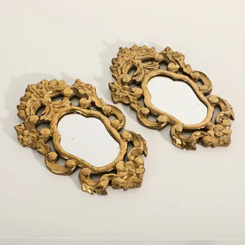 Vergulde gebeeldhouwde spiegels (2) - Hout - 20e eeuw