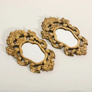 Vergulde gebeeldhouwde spiegels (2) - Hout - 20e eeuw