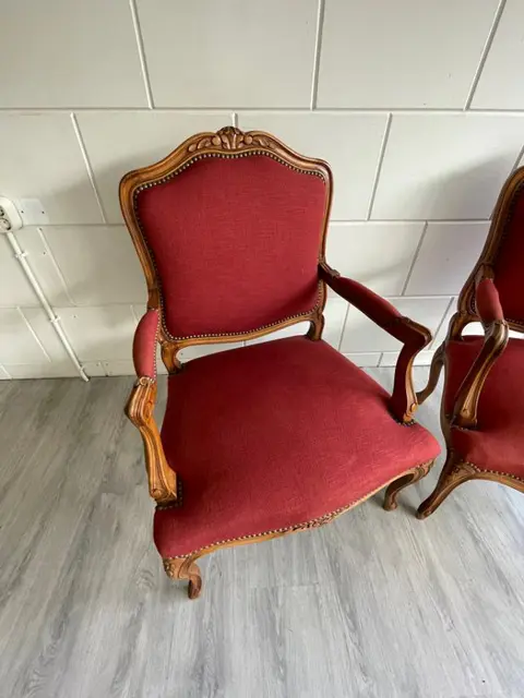 Fauteuil (2) - Lodewijk XVI-stijl - Hout - 20e eeuw