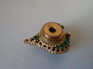 Kleine long view hanger XIX - Gouden metaal en strass-steentjes - 19e eeuw