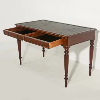 Victoriaans bureau - Victoriaanse stijl - Hout, Leder - Eind 19e eeuw