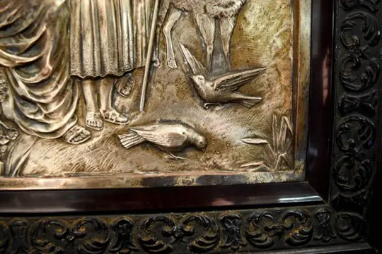 Heilige Familie - Groot reliëf - Koper legering - Eerste helft 20e eeuw