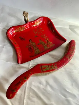 Dienblad, Kruimel, Dienblad - Napoleon III, "Geschilderde oosterse taferelen" (2) - Napoleon III - metaal - 19e eeuw