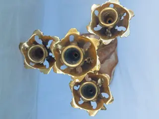 Kandelaar (2) - Brons (verguld), Marmer - 20e eeuw