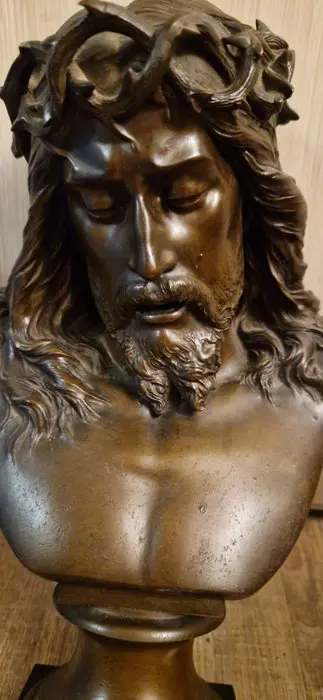 Buste, "Ecce Homo", Jean Baptiste Germain (1841-1910) - Brons - Eind 19e eeuw