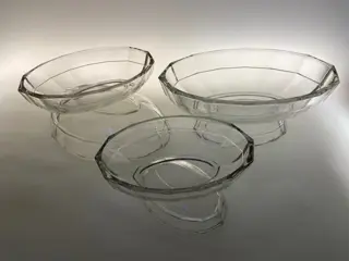 Charles Graffart en René Delvenne - Val Saint Lambert - Oval serving bowl set "Eclat" (6) - Art Deco - Glas, perskristal