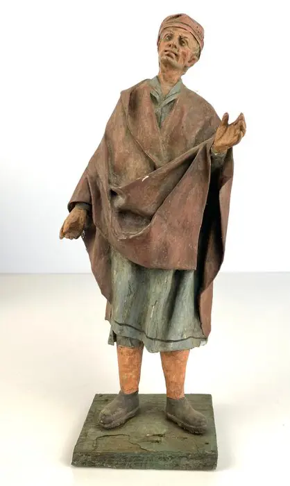 Beeld, Wieg karakters (3) - Hout, Papier-maché - 19e eeuw