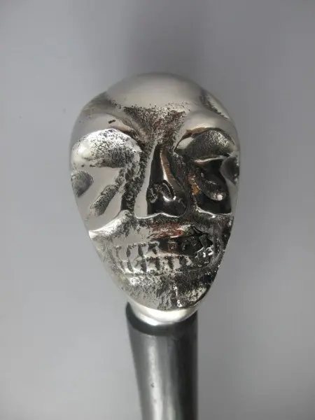 Skull wandelstok - Messing - 20e eeuw