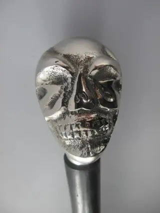 Skull wandelstok - Messing - 20e eeuw