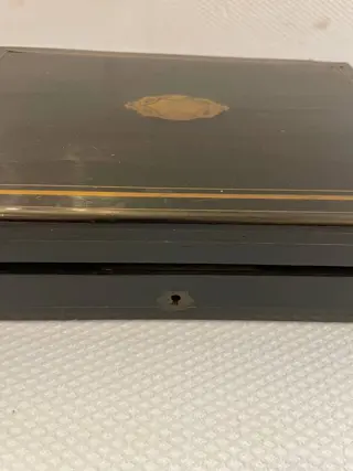 Doos, Container - Hout, Messing - Eind 19e eeuw