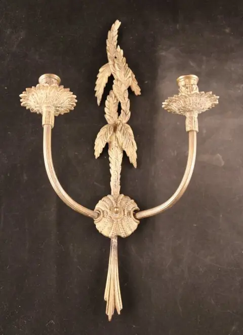 Paar grote antieke wandkandelaars - Messing - Begin 20e eeuw