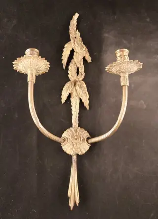 Paar grote antieke wandkandelaars - Messing - Begin 20e eeuw