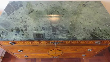 Commode - Neoklassieke stijl - Marmer, Walnoot - Eind 19e eeuw