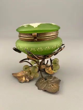 19e eeuwse Franse opaline en bronzen suikerpot - opaline