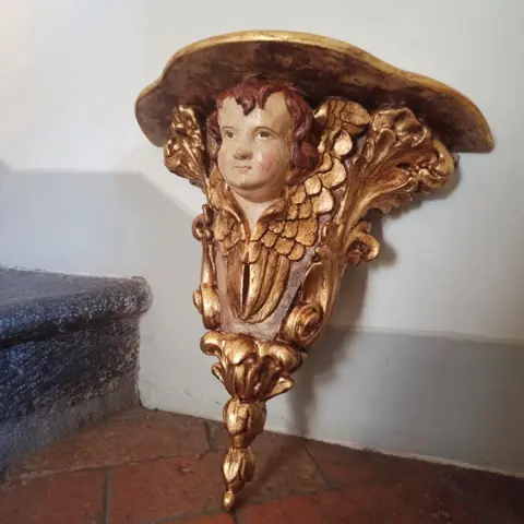 Grote plank met putto - 51 cm - Hout - 19e eeuw