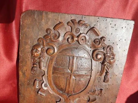 Reliëf, wapenschild - Renaissance - Hout - Eind 16e eeuw
