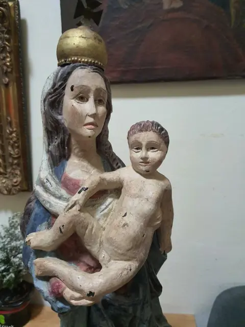 Beeld, Madonna en Kind (68 cm.) - Barok stijl - Hout - 19e eeuw