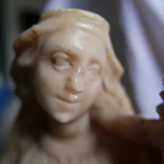 Beeld, Maagd en kind - Albast - Begin 18e eeuw