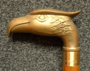 2 Vintage wandelstokken met geheim vak (2) - Glas, Hout, Messing - 20e eeuw