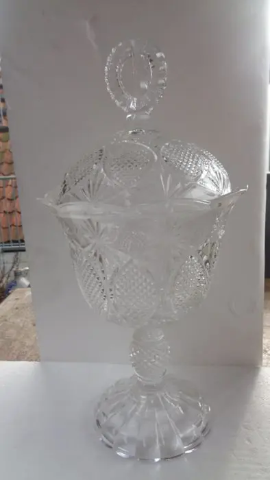 Grote pers glas glazen deksel coupe - Glas