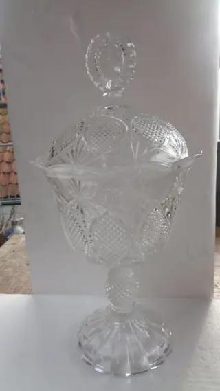 Grote pers glas glazen deksel coupe - Glas