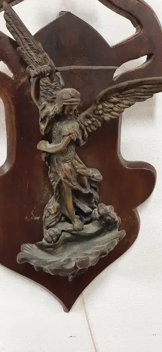 Wijwaterbak - Brons en hout - Begin 20e eeuw