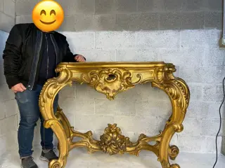 Wandtafel - Rococo stijl - Hout, Marmer - 19e eeuw