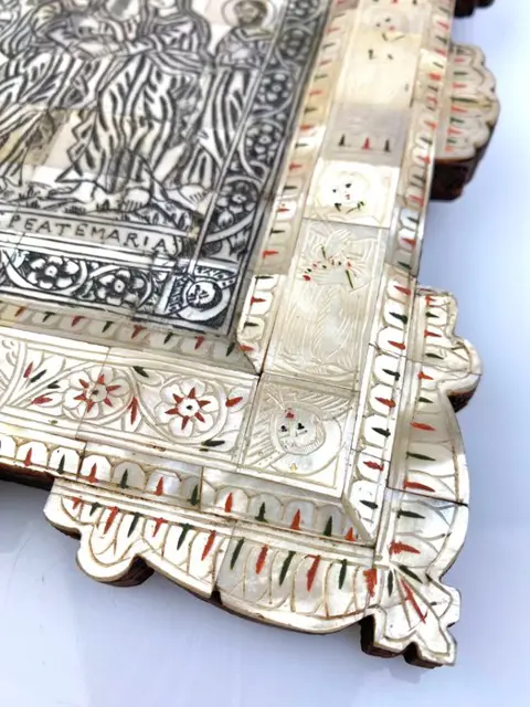 bord (1) - Parelmoer - Eind 19e eeuw