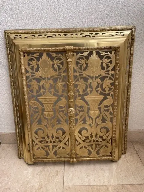 Deuren met fraai ajour motief & omlijsting (2) - Napoleon III - Brons, Brons (verguld), Messing - 19e eeuw