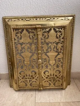 Deuren met fraai ajour motief & omlijsting (2) - Napoleon III - Brons, Brons (verguld), Messing - 19e eeuw