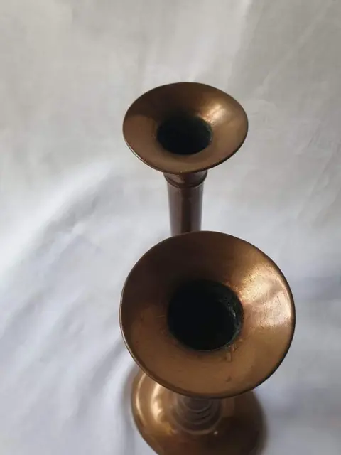 Kandelaar (2) - Brons (gepatineerd) - 19e eeuw