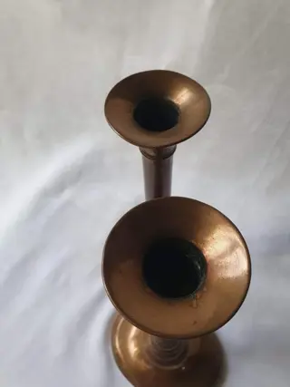 Kandelaar (2) - Brons (gepatineerd) - 19e eeuw