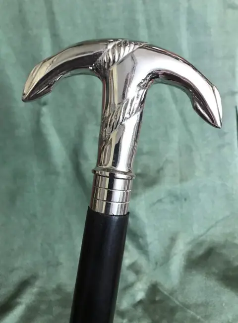 Een boot - jachtkapitein, anker wandelstok - Verzilverd - Tweede helft 20e eeuw