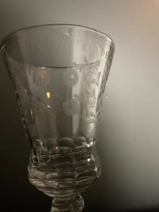 1750 Dutch engraved glas Hansje in de kelder - Glas