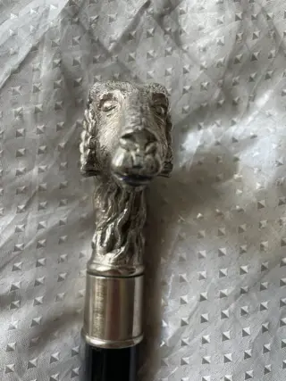 Wandelstok - Verzilverde Ram - Beukenhout - Tweede helft 20e eeuw