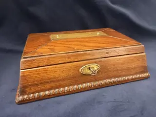 Doos - Eik, Hout, Messing - Circa 1900