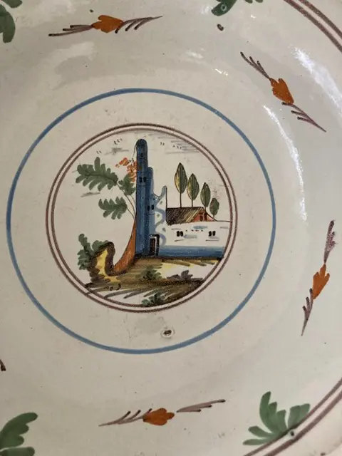 nevers - compote schaal en bord/compotier et assiète (2) - Faience