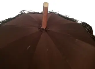 Bourgesie decoratieparasol - Parelmoer, Zijde, Zilver - Eind 19e eeuw