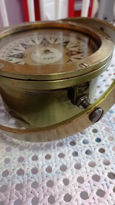 Scheepskompas, W. Ludolph, Bremerhaven/Hamburg - Messing, Staal - Eerste helft 20e eeuw