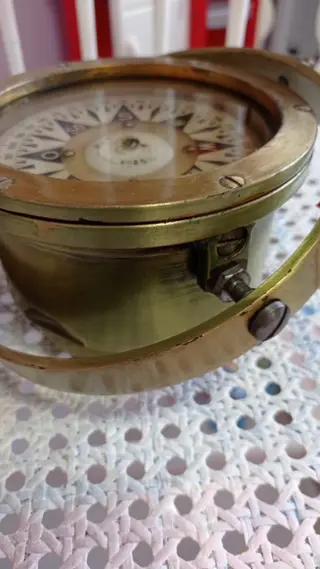 Scheepskompas, W. Ludolph, Bremerhaven/Hamburg - Messing, Staal - Eerste helft 20e eeuw