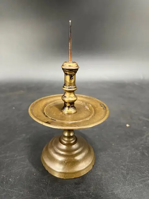 Hollandse kraag kandelaar - Messing - Begin 20e eeuw