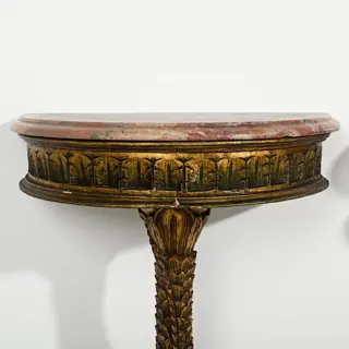 Gesneden houten consoles (2) - Hout, Marmer - Eind 19e eeuw