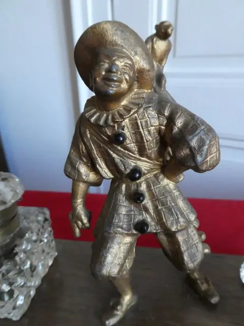 Desktop pyrogene inktpot - Hout, Zinklegering - Eind 19e eeuw