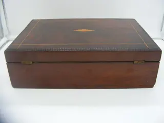 Documenten kistje met spiegel, No Rp - Mahonie - Tweede helft 19e eeuw